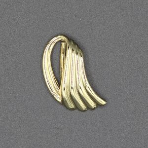 Vintage Piscitelli Scarf Slide Ring Clip, Ribbed Wing Gold Tone